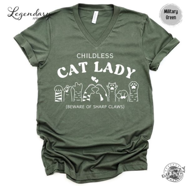 Childless Cat Lady Tshirt Feminist Sweatshirt Gift For Her Proud Childless Cat Lady Shirt For Election 2024 Hoodie Feminist Gift giftyzy 4