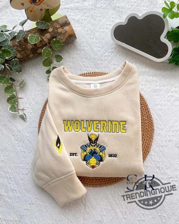 Deadpool Wolverine Embroidered Shirt Deadpool And Wolverine Embroidered Hoodie Marvel Embroidered Shirt Superhero Gift trendingnowe 3