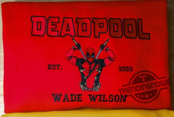 Deadpool Wolverine Embroidered Sweatshirt Deadpool And Wolverine Embroidered Hoodie Marvel Embroidered Shirt Superhero Gift trendingnowe 3