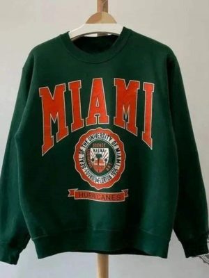 Vintage University Miami Hurricanes Sweatshirt Miami Hurricanes T Shirt Uofm Shirt Miami Hurricanes Shirt revetee 2