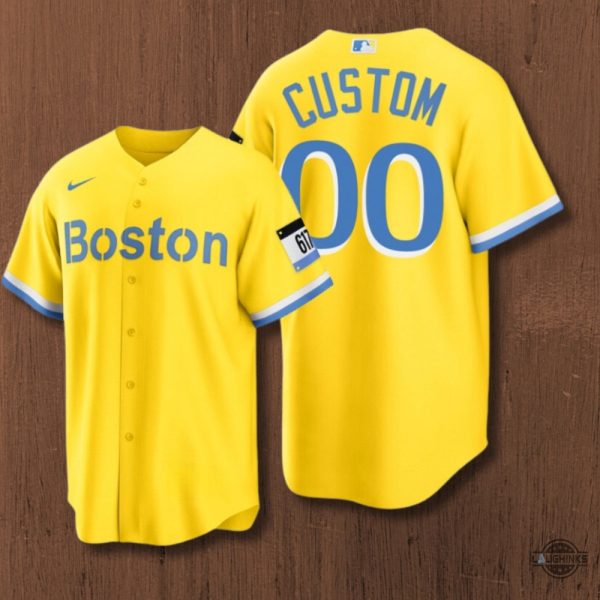 2021 city connect custom red sox yellow baseball jersey shirt nike replica