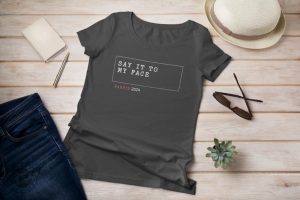 Say It To My Face Kamala Harris Shirt Harris 2024 Shirt Vote For Harris 2024 Childless Cat Lady Shirt giftyzy 3