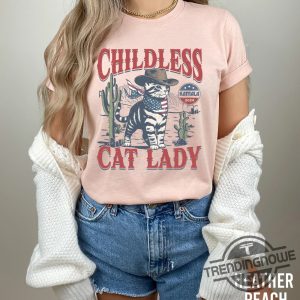 Childless Cat Lady For Kamala Shirt Childless Cat Ladies Is Voting T Shirt Coconut Tree Vote Blue Shirt 2024 Election Shirt trendingnowe 2