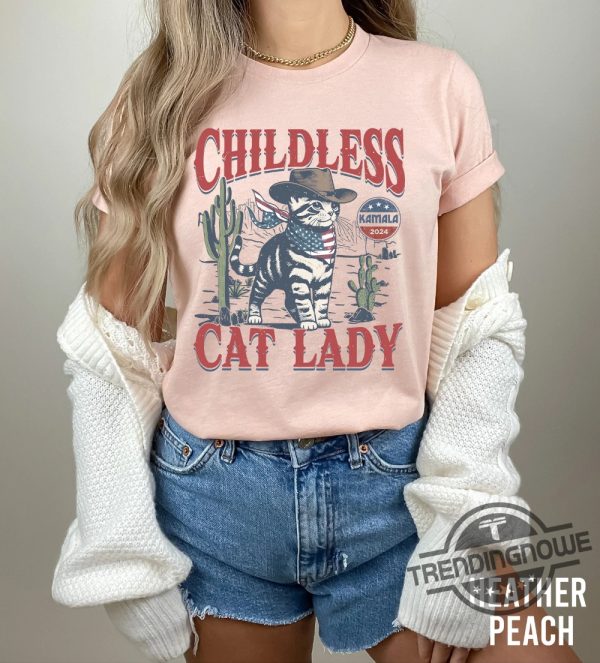 Childless Cat Lady For Kamala Shirt Childless Cat Ladies Is Voting T Shirt Coconut Tree Vote Blue Shirt 2024 Election Shirt trendingnowe 2