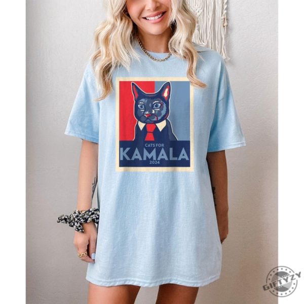 Kamala Harris Shirt Childless Cat Lady Sweatshirt Harris 2024 Hoodie Vote Democrat Kamala 2024 Tshirt Kamala Cat Meme Retro Kamala Shirt giftyzy 1