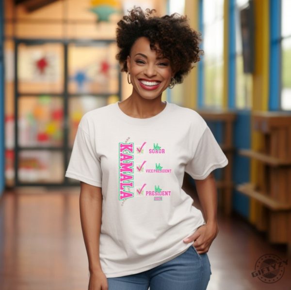 Kamala My Soror My President Shirt Kamala Harris Tshirt Kamala 2024 Hoodie 1908 Vote Kamala Harris 2024 For President Sweatshirt Pink And Green Aka Soror Shirt giftyzy 2