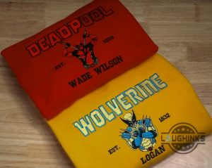 deadpool and wolverine embroidered t shirt sweatshirt hoodie wade wilson x logan howlett embroidery tee gift for fans laughinks 1