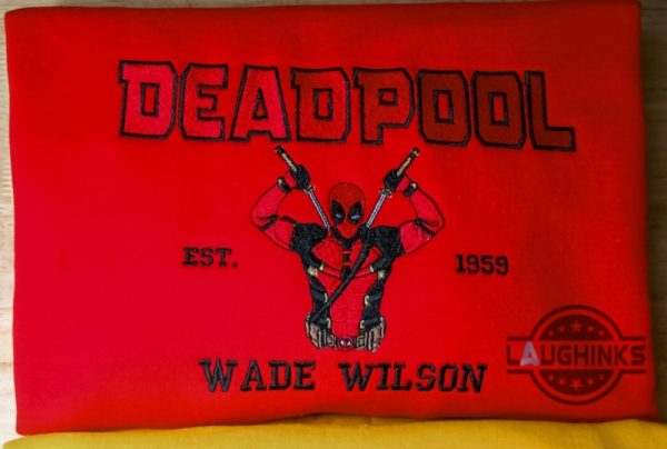 deadpool and wolverine embroidered t shirt sweatshirt hoodie wade wilson x logan howlett embroidery tee gift for fans laughinks 2