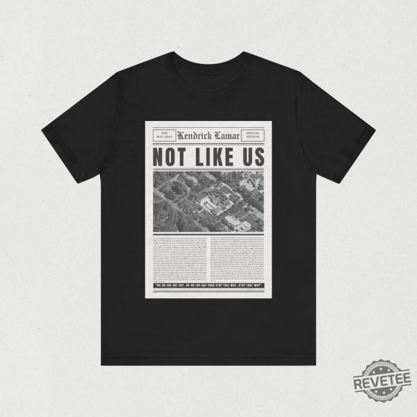 Kendrick Lamar They Not Like Us T Shirt Vintage Newspaper Lyric Kdot They Not Like Us Shirt revetee 3