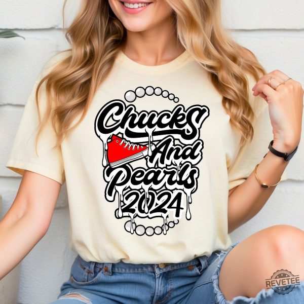 Chucks And Pearls Kamala Shirt Kamala Harris Shirt Kamala 2024 Shirt Chucks And Pearls Shirt 2024 revetee 2