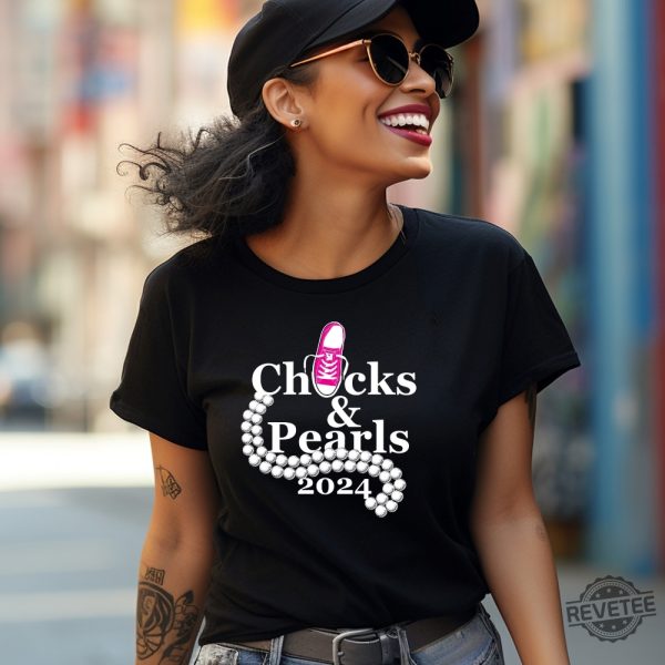 Kamala Harris Chucks And Pearls 2024 Shirt Kamala Chucks And Pearls Shirt 2024 revetee 2