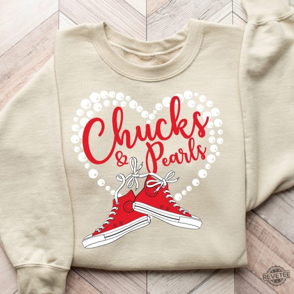 Chucks And Pearls Shirt Madam President 2024 Kamala Harris Shirt Chucks And Pearls Shirt 2024 revetee 1