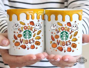 spooky vibes ghosts pumpkin coffee mug fall halloween starbuck design cups