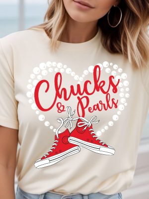 Chucks And Pearls Shirt Madam President 2024 Kamala Harris Shirt Chucks And Pearls Shirt 2024 revetee 5