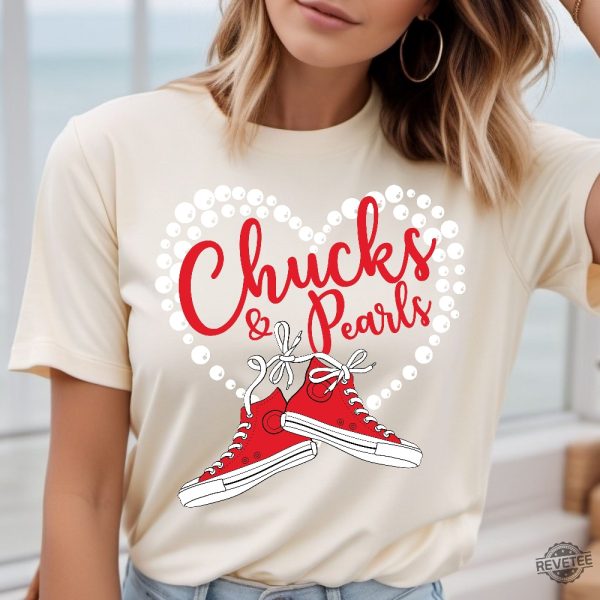 Chucks And Pearls Shirt Madam President 2024 Kamala Harris Shirt Chucks And Pearls Shirt 2024 revetee 5