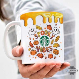 spooky vibes ghosts pumpkin coffee mug fall halloween starbuck design cups