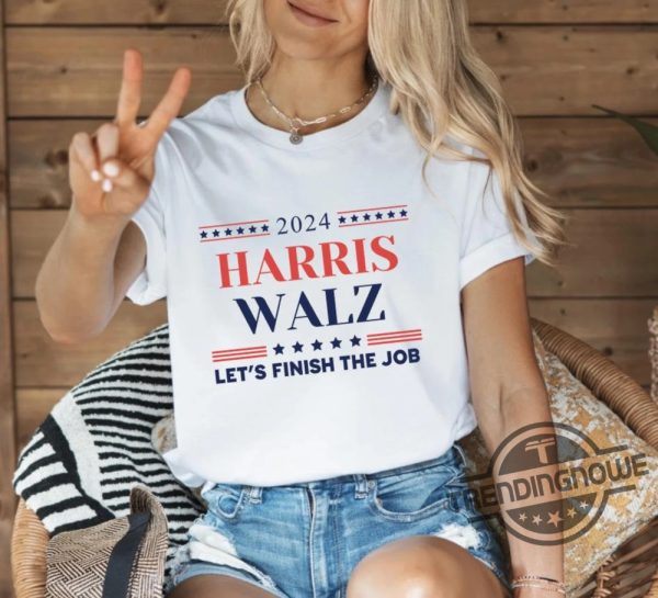 Kamala Harris Shapiro 24 Shirt Harris Walz Shirt Harris Walz Lets Finish The Job Shirt Madam President Shirt Kamala 2024 Tee trendingnowe 1