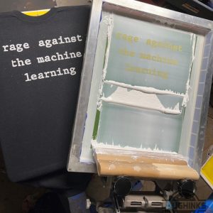 rage against the machine learning anti ai art meme shirt