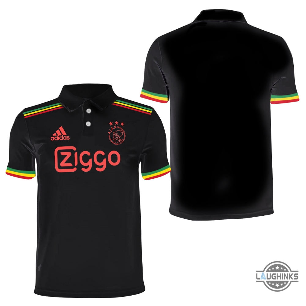 Ajax Bob Marley Golf Polo Shirt Black Ajax X Bob Marley Football Adidas Cosplay 3Rd Edition Shirt