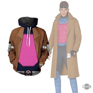 x men gambit cosplay costume hoodie t shirt sweatshirt for kids and adults