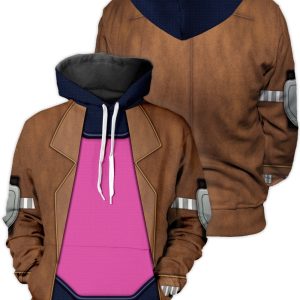 x men gambit cosplay costume hoodie t shirt sweatshirt for kids and adults