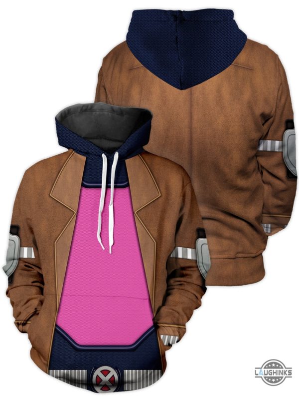 x men gambit cosplay costume hoodie t shirt sweatshirt for kids and adults