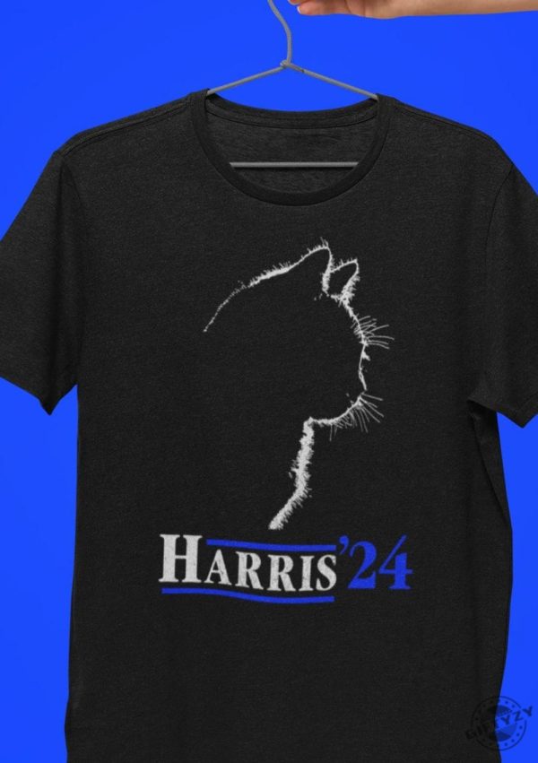 Harris 2024 For President Shirt Kamala Harris Tshirt Kamala Sweatshirt Childless Cat Women Kamala Cat Silhouette Harris 24 Shirt giftyzy 2