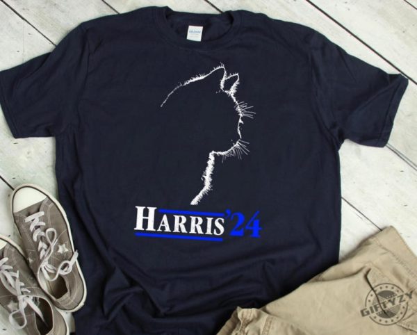 Harris 2024 For President Shirt Kamala Harris Tshirt Kamala Sweatshirt Childless Cat Women Kamala Cat Silhouette Harris 24 Shirt giftyzy 3