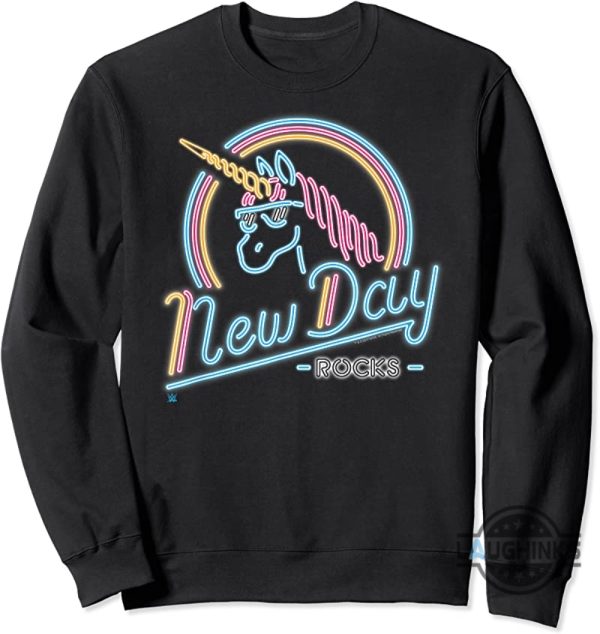 wwe raw odyssey jones the new day shirt neon unicorn