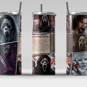 horror movie scream ghostface halloween skinny tumbler cup