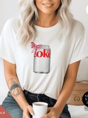 Diet Coke Can T Shirt I Need A Diet Coke Dietcoke Pink Bow Tshirt Viral Pink Diet Coke Shirt revetee 3