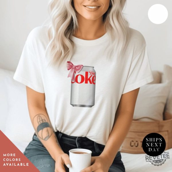 Diet Coke Can T Shirt I Need A Diet Coke Dietcoke Pink Bow Tshirt Viral Pink Diet Coke Shirt revetee 3