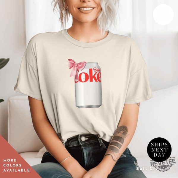 Diet Coke Can T Shirt I Need A Diet Coke Dietcoke Pink Bow Tshirt Viral Pink Diet Coke Shirt revetee 5