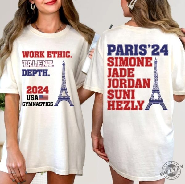 Usa Gymnastics Shirt Red White Blue Tshirt 2024 Women Team Sweatshirt Gymnast Gift giftyzy 1