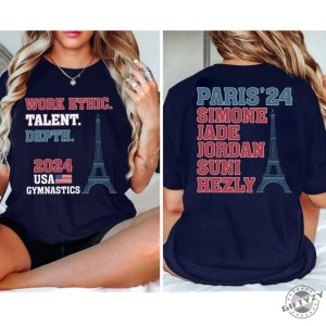 Usa Gymnastics Shirt Red White Blue Tshirt 2024 Women Team Sweatshirt Gymnast Gift giftyzy 3