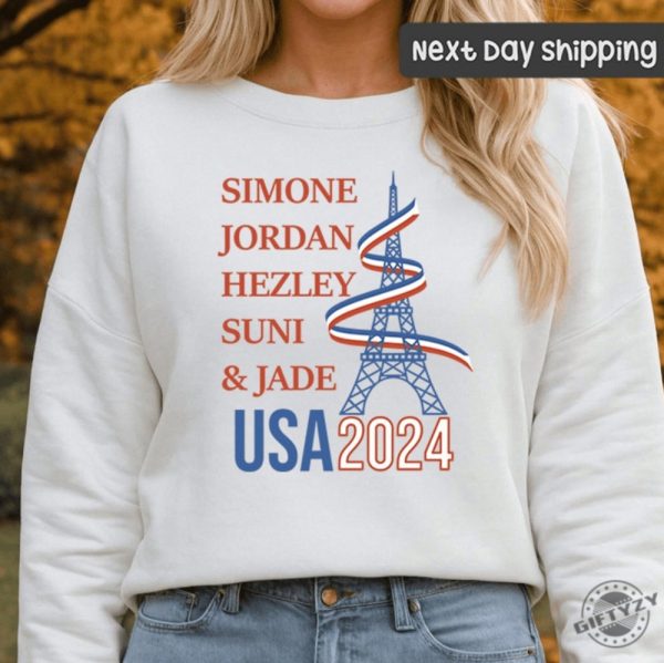 Simone Jordan Hezley Suni Jade Shirt Usa 2024 Olympics Sweatshirt Paris 2024 Olmypics Hoodie Gymnastics Tshirt Gymnastics Olympics Shirt giftyzy 5