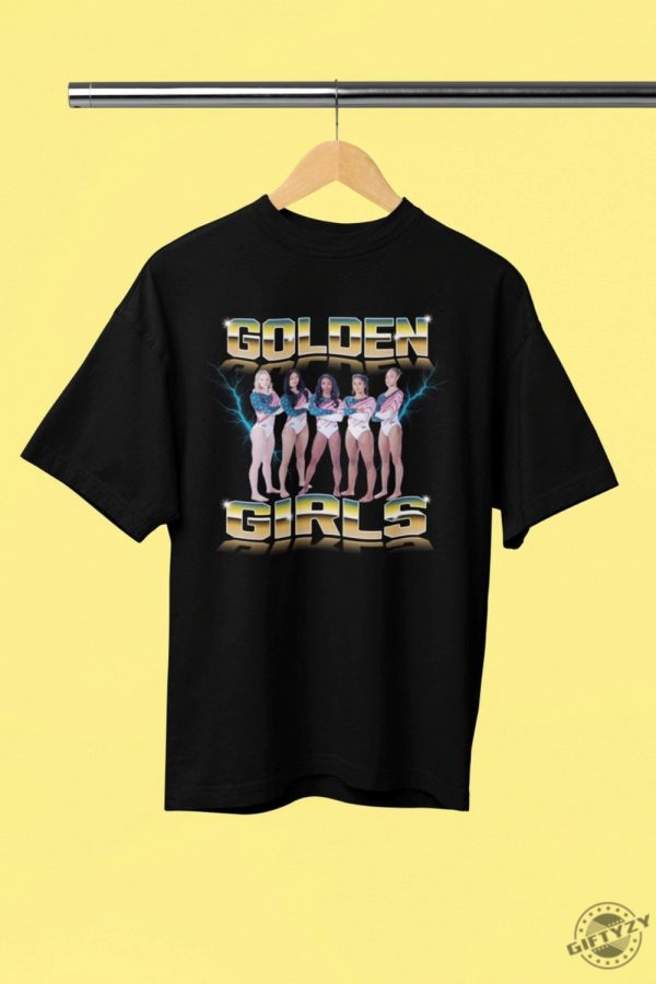 Simone Biles Jade Carey Jordan Chiles Sunisa Lee Hezly Rivera 2024 Womens Olympic Gymnastics Golden Girls Team Usa Shirt giftyzy 1