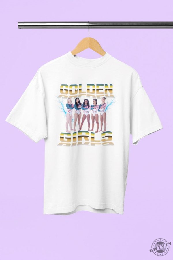 Simone Biles Jade Carey Jordan Chiles Sunisa Lee Hezly Rivera 2024 Womens Olympic Gymnastics Golden Girls Team Usa Shirt giftyzy 2