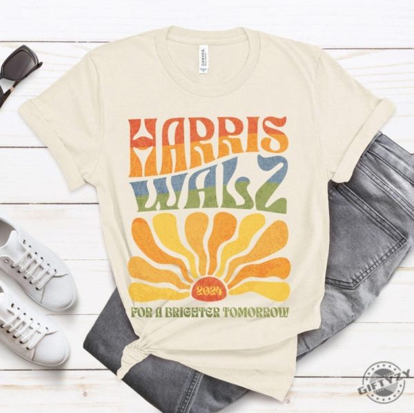 Harris Walz 2024 Shirt Kamala Harris Tim Walz Sweatshirt Boho Aesthetic Retro Tshirt Election 2024 Hoodie Lgbtqia Rainbow Vote Democrat Vote Blue Shirt giftyzy 4