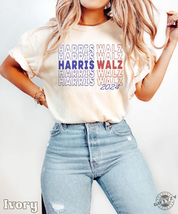 Kamala Harris Walz 2024 Shirt Madam President Election Tshirt Retro Voting Hoodie Democrat Rally Gift For Liberal Voter Sweatshirt giftyzy 1