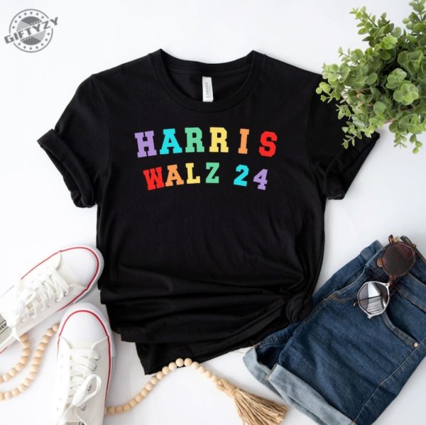 Harris Walz Shirt Kamala Harris Sweatshirt Harris 2024 Tshirt Harris Walz 2024 Hoodie Harris Rainbow Shirt giftyzy 1