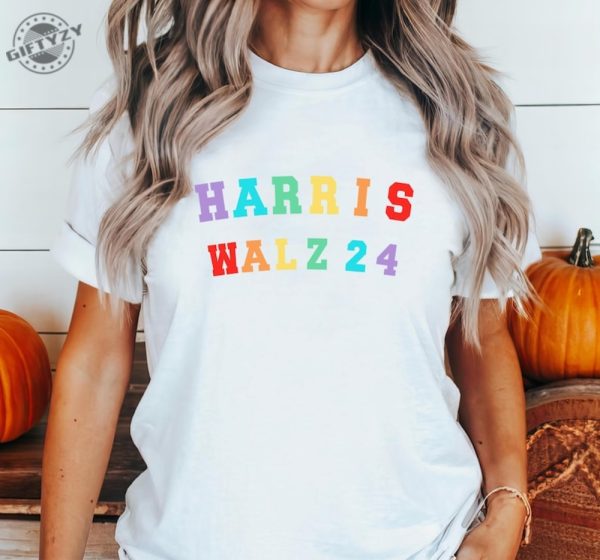 Harris Walz Shirt Kamala Harris Sweatshirt Harris 2024 Tshirt Harris Walz 2024 Hoodie Harris Rainbow Shirt giftyzy 3