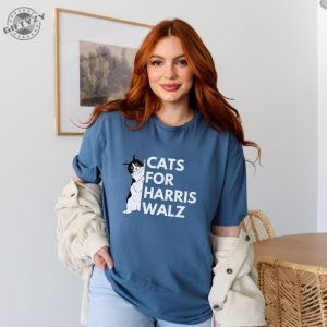 Cats For Harris Walz Progressive 2024 Election Shirt Pro Harris 2024 Political Sweatshirt Democratic Tshirt Liberal Hoodie Voting Shirt giftyzy 4