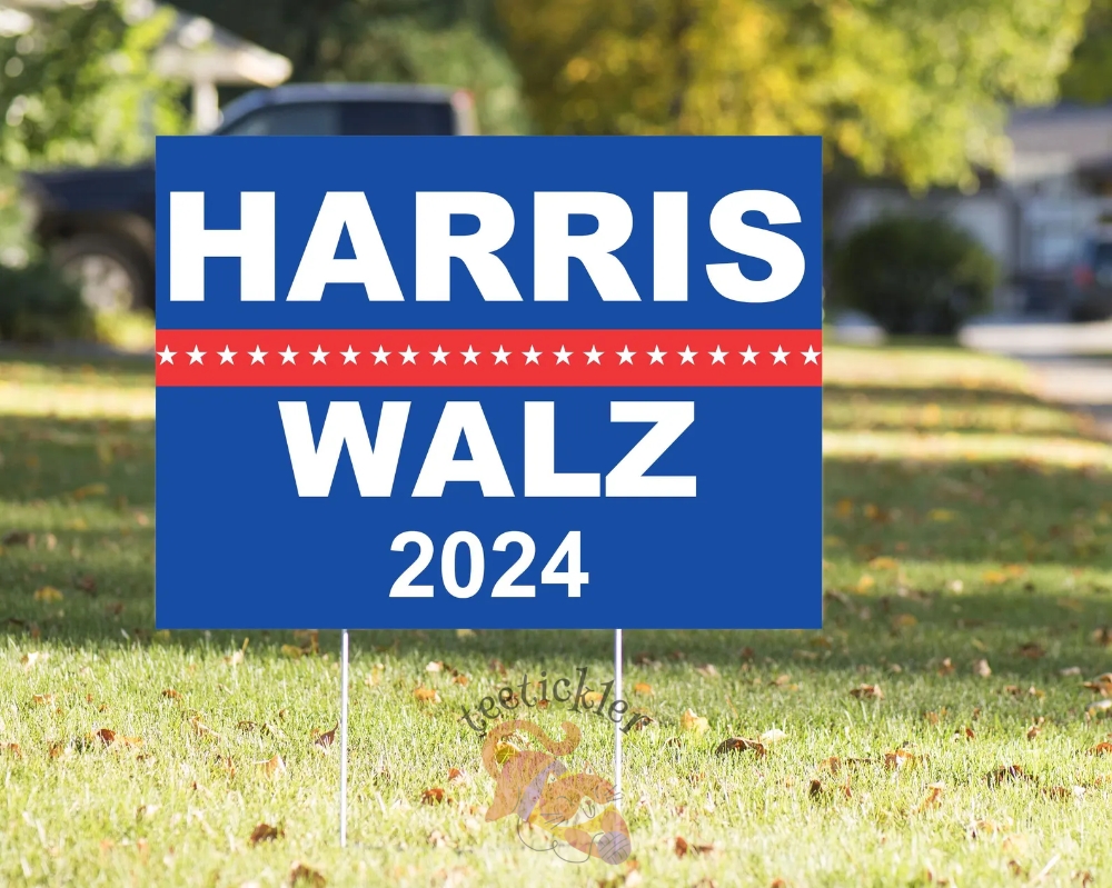 Harris Walz Yard Sign 2024 18X24in  Weatherproof Yard Sign With Stakes Vote Kamala Harris Yard Sign Tim Walz Yard Sign