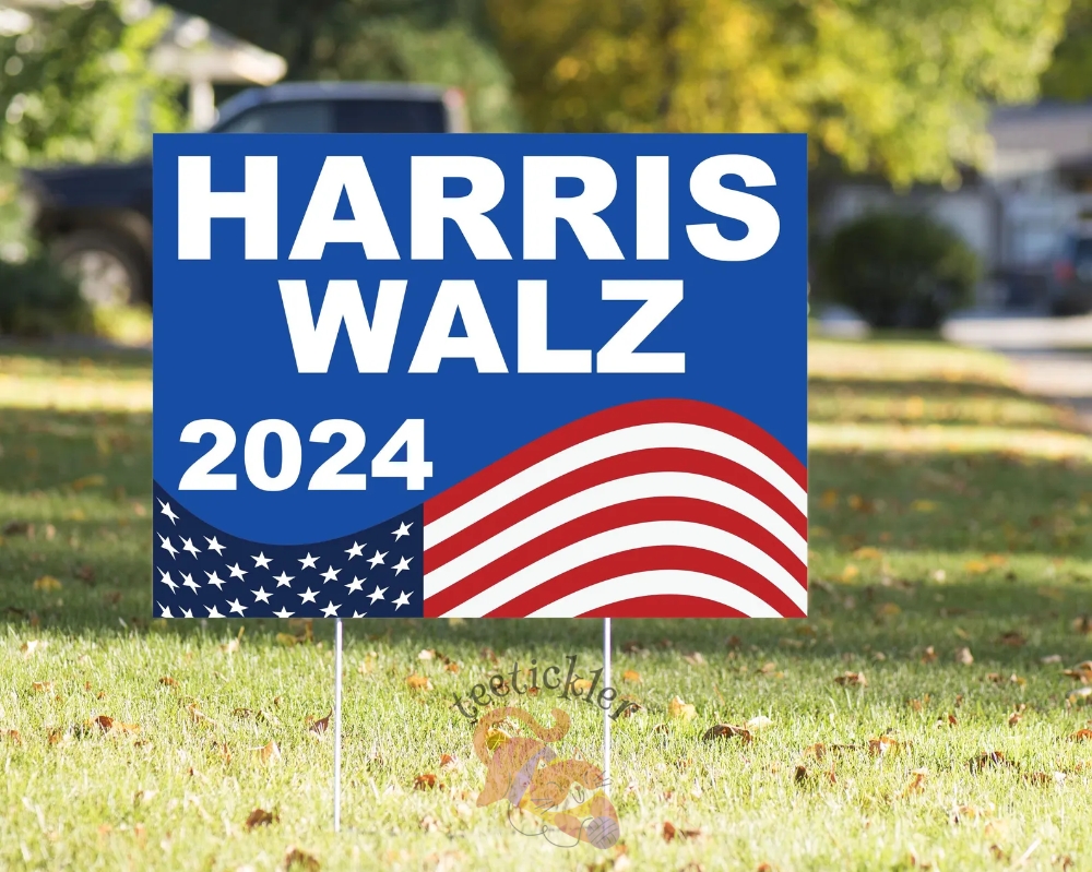 Harris Walz 2024 Yard Sign 18X24in Weatherproof Yard Sign With Stakes Vote Kamala Harris Yard Sign Tim Walz Yard Sign