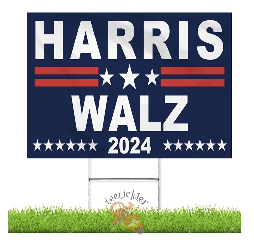 Harris Walz 2024 Yard Sign Tim Walz Yard Sign 18X24in Weatherproof Yard Sign With Stakes Vote Kamala Harris Yard Sign