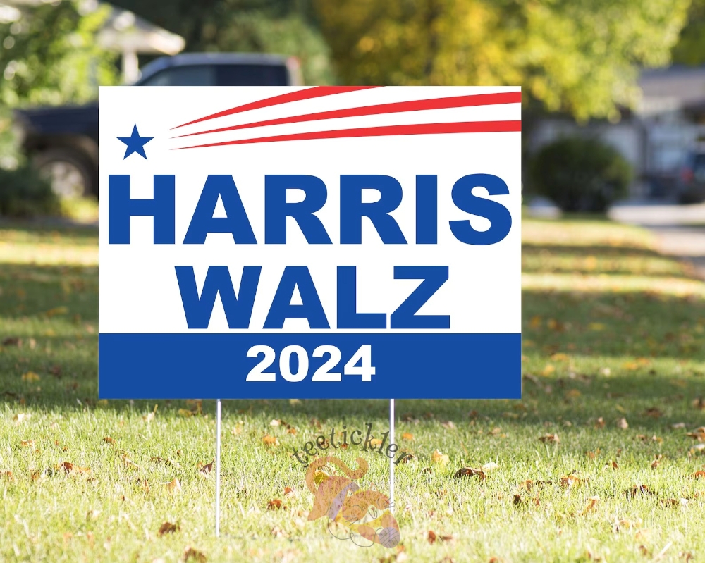 Funny Harris Walz 2024 Yard Sign Tim Walz Yard Sign 18X24in Weatherproof Yard Sign With Stakes Vote Kamala Harris Yard Sign