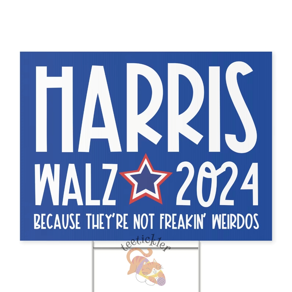 Harris Walz 2024 Yard Sign Childless Cat Lady Sign Tim Walz Yard Sign 18X24in Vote Kamala Harris Yard Sign