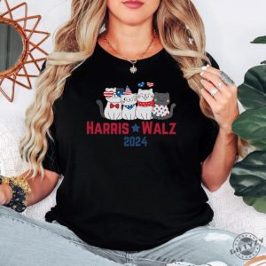 Harris Walz 2024 Shirt Cute Cat Political Hoodie Election 2024 Sweatshirt Childless Cat Lady Votes Tshirt For Cat Moms Shirt giftyzy 5