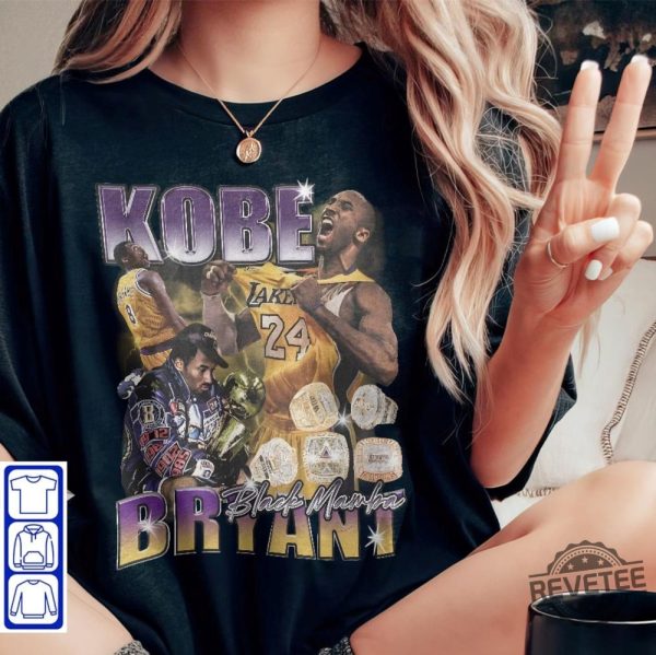 Kobe Bryant 90S Vintage Bootleg Style Basketball Shirt Kobe Bryant T Shirt revetee 2